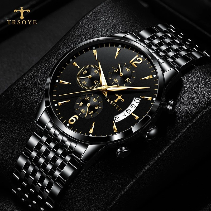 2025跑秒计时全自动机芯防水日历夜光机械风男士手表时尚潮流腕表