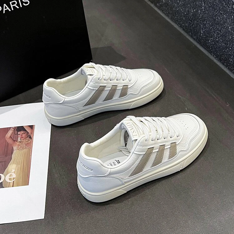 德训小白鞋女款2024新款夏季平底板鞋休闲百搭薄款潮鞋