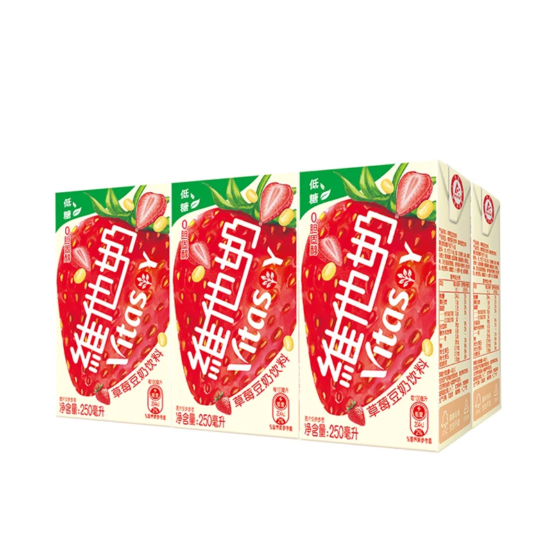 维他奶草莓豆奶饮料250ml*6盒/组