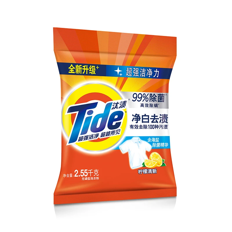 汰渍净白去渍柠檬清新型无磷洗衣粉2.55千克/袋