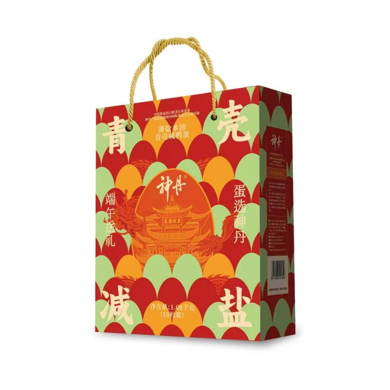 【礼盒】神丹薄盐多油青壳咸鸭蛋18枚（1.08千克）