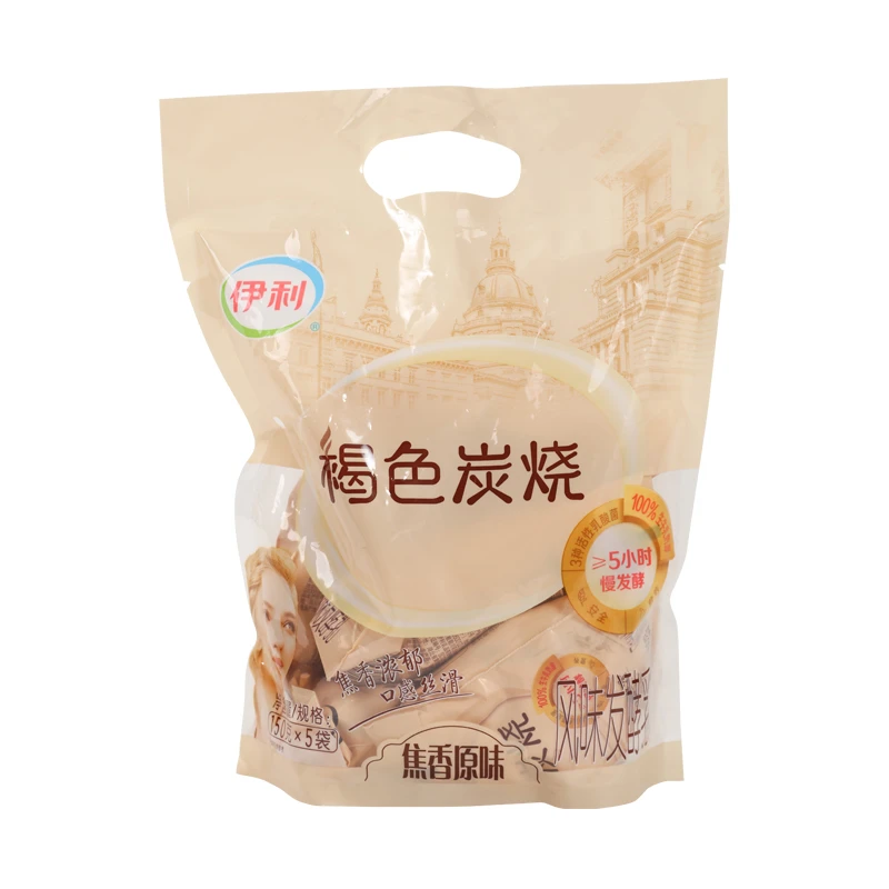 【慢发酵】伊利褐色炭烧风味发酵乳量贩150g*5袋/包