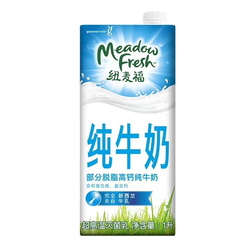 新西兰进口 纽麦福部分脱脂高钙纯牛奶1升/盒