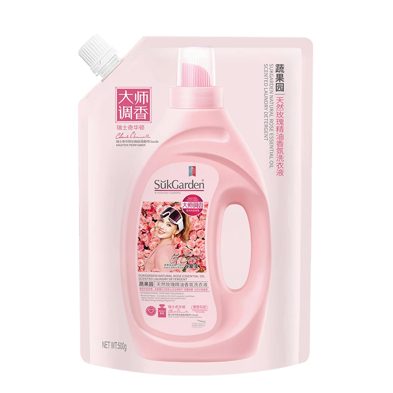 蔬果园天然玫瑰精油香氛洗衣液500g/袋