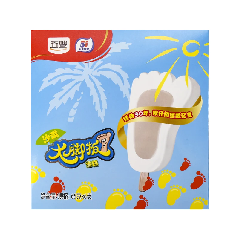 五丰大脚板雪糕 65克*6支/盒