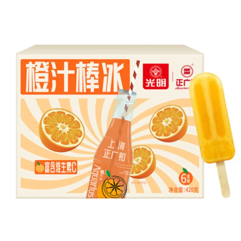 光明橙汁棒冰70g*6/盒