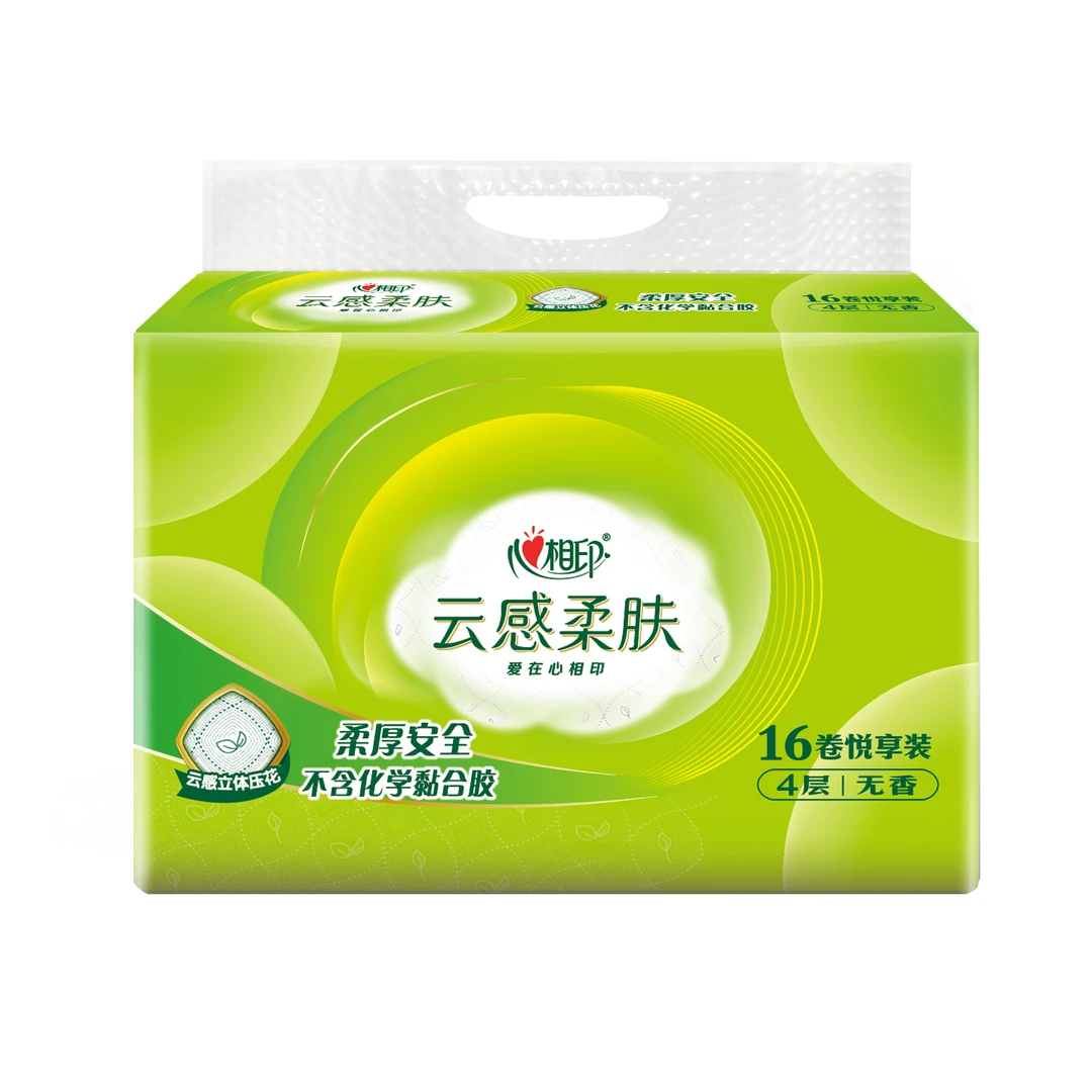 心相印云感四层立体压花无芯卫生纸 2320克（145克*16卷/提）