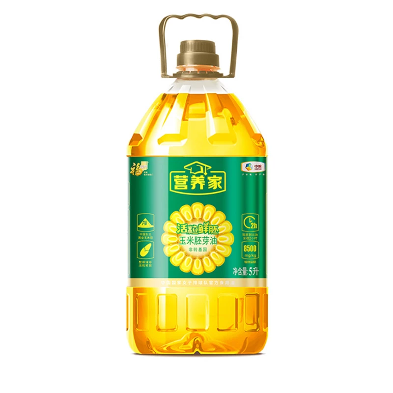 福临门营养家活粒鲜胚玉米胚芽油5升/桶