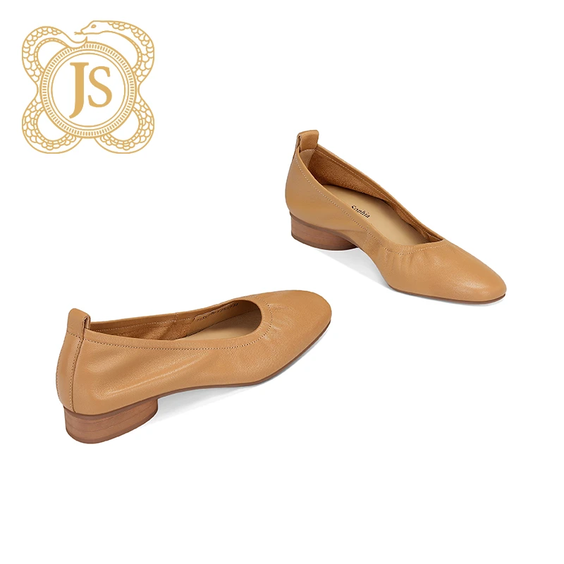 已开价，14Z33C2778-1素雅古典蛋卷鞋女软底真皮圆头浅口新款单鞋