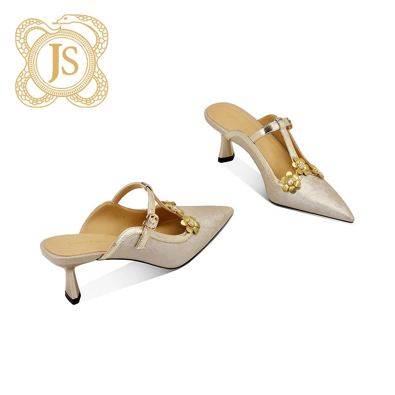 已开价，SD1070-6272气质夏季春季春夏法式高跟方头中跟时尚包头拖