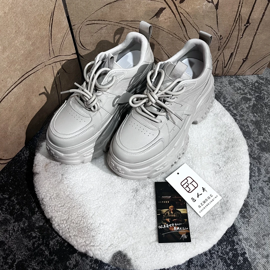 匠人乔【老爹鞋】时尚百搭真皮女士潮流白鞋厚底老爹鞋SR