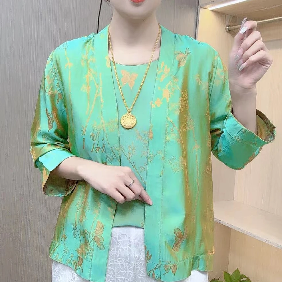 【高定重磅--外套】两面穿 翠玉竹节节高【竹爆平安】  上衣防晒衣