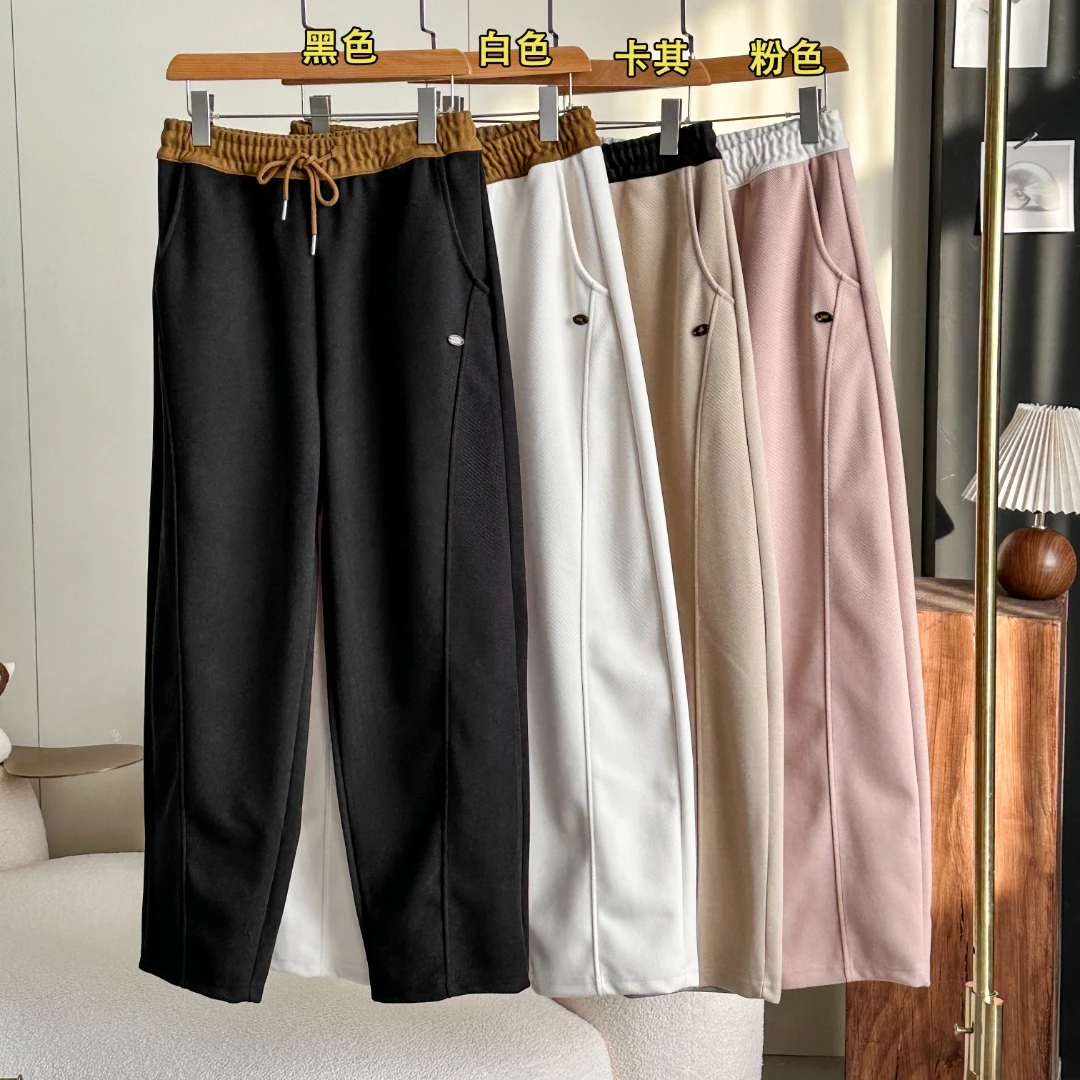 HL秋冬时尚撞色松紧女士休闲裤10c2903
