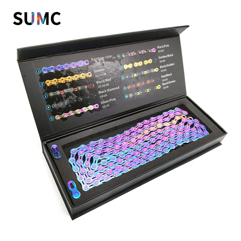 速盟SUMC电镀炫彩耐用镂空8S—12S山地公路自行车个性耐用骑行防锈