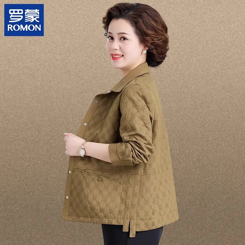罗蒙妈妈装春季外套2025新款中年人时尚上衣中老年女春秋休闲夹克