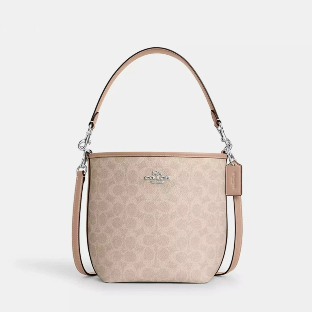 COACH/蔻驰CT800 SVPWH女士CITY老花小号水桶包 16.5*11.5*21