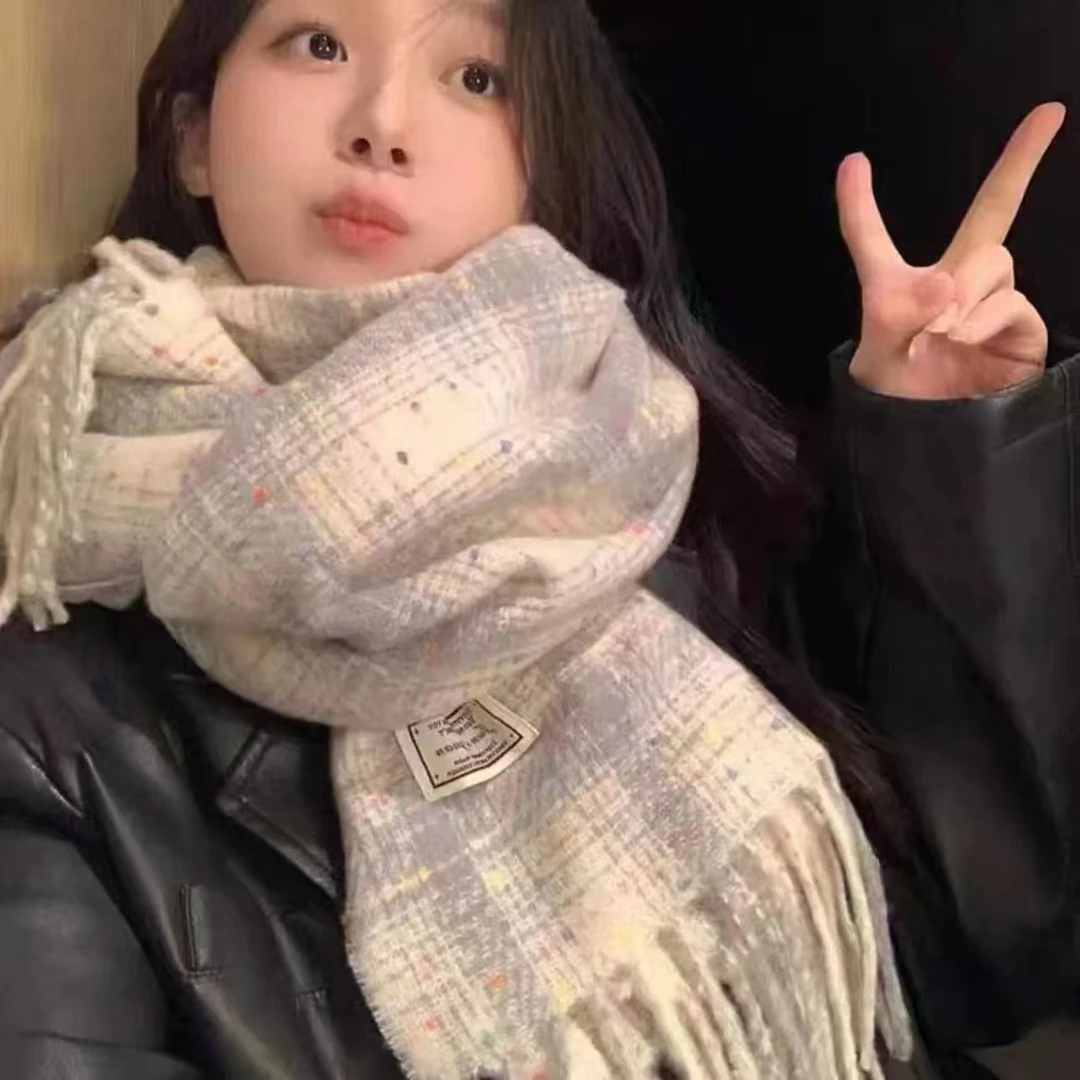 2025秋冬新款美拉德韩版女百搭围脖网红保暖学生情侣加长加厚围巾