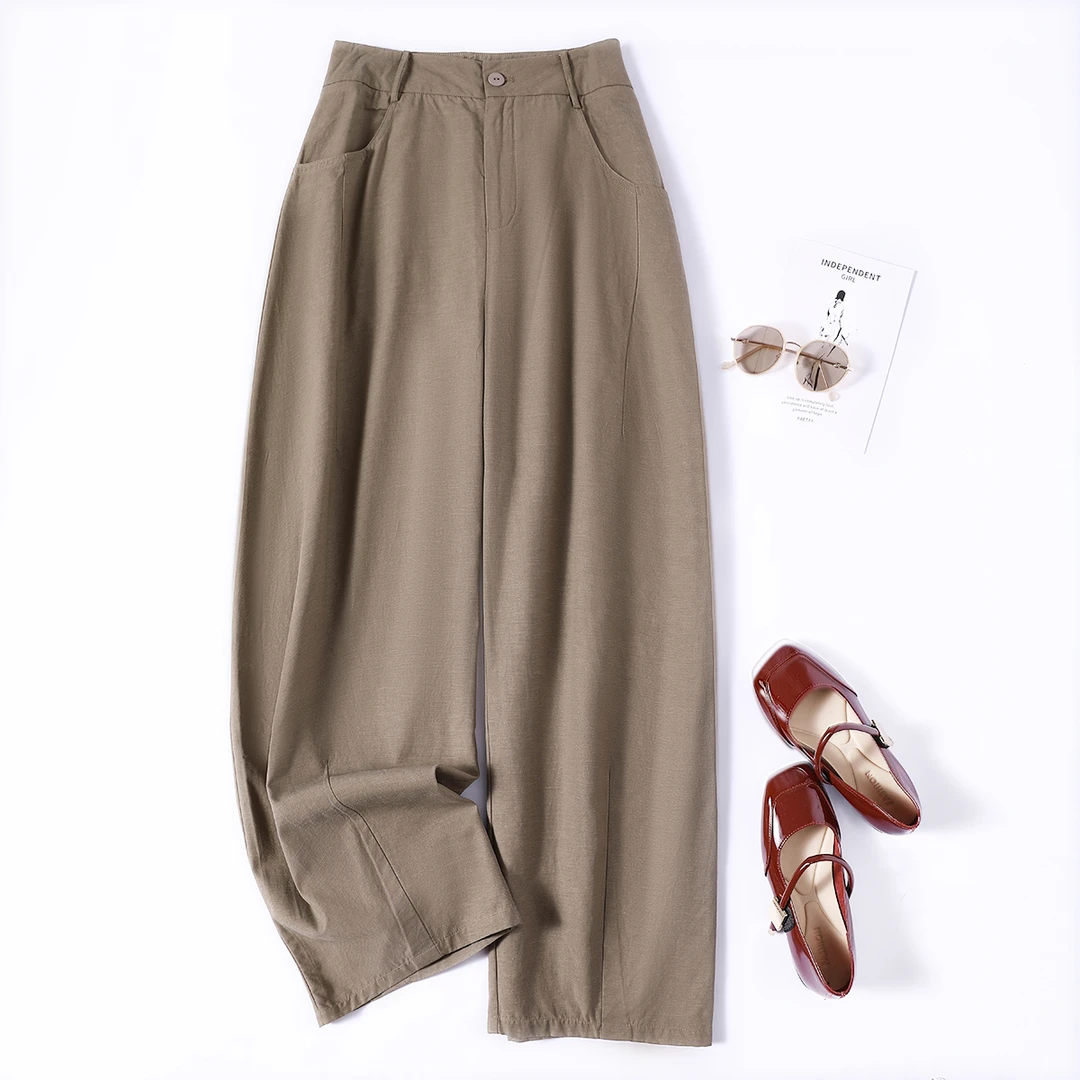 56120  奢柜货！精裁！垂感显瘦休闲时尚百搭简约纯色高腰镰刀裤