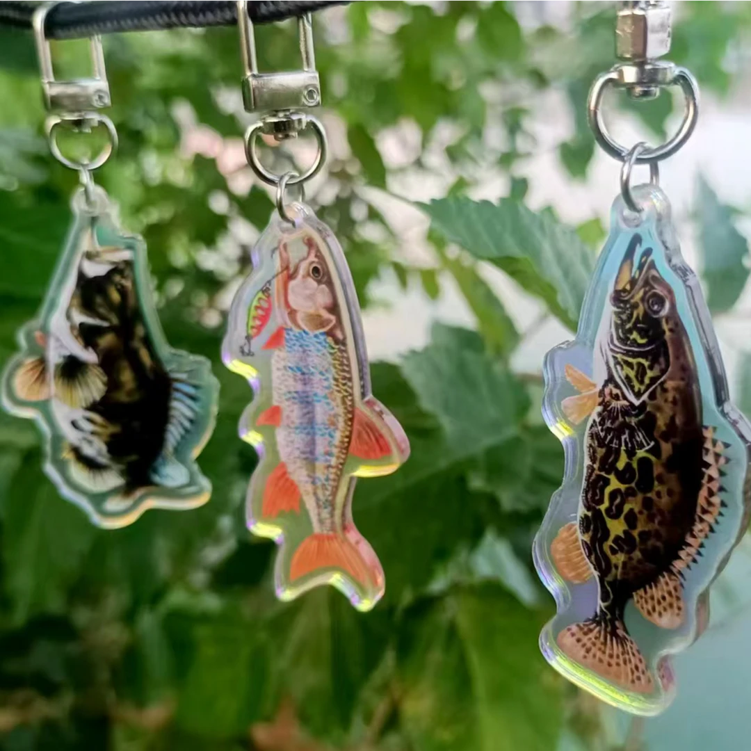 亚克力钥匙扣背包挂件吊坠钓箱装饰路亚鱼类周边