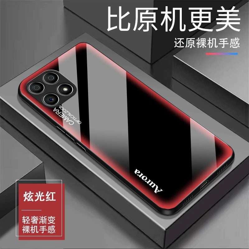 适用荣耀X30i炫光钢化玻璃超薄全包防摔轻奢个性手机壳