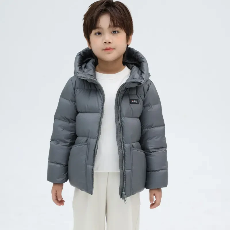 雅鹿2025时尚休闲面包服宽松连帽保暖加厚中大童萌娃羽绒服J