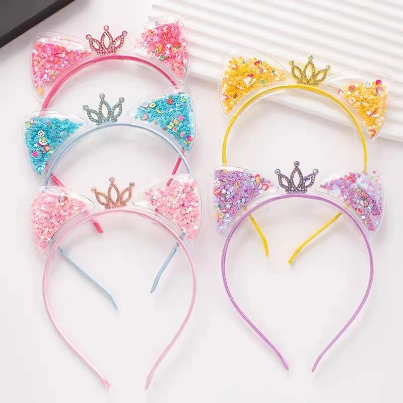 猫耳朵流沙发箍儿童小女孩发饰幼儿园小学生舞蹈头箍头饰生日礼物