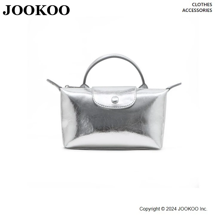 JOOKOO龙骧定制镭射皮饺子包夏秋枕头包简约搭配时尚单品单肩手提