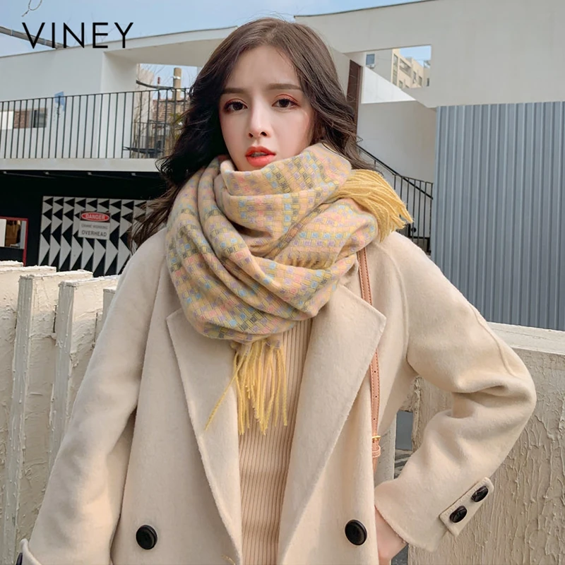 Viney围巾2023新款旅游保暖高级感围脖百搭双面民族风云南披肩潮