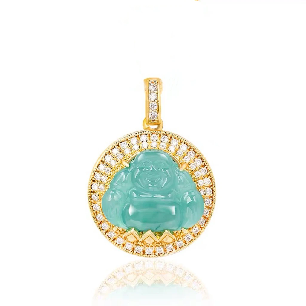 正品+证书 F003【天然翡翠A货】 精选高档高冰种翡翠佛公吊坠