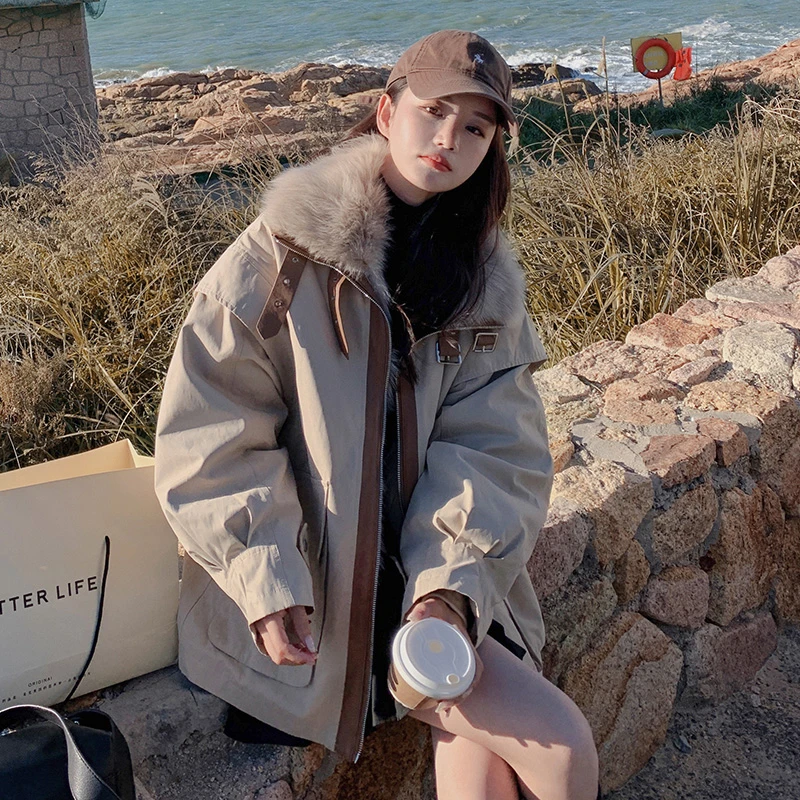 2025今年流行新款小个子棉服加绒加厚工装棉衣爆款派克服外套女冬