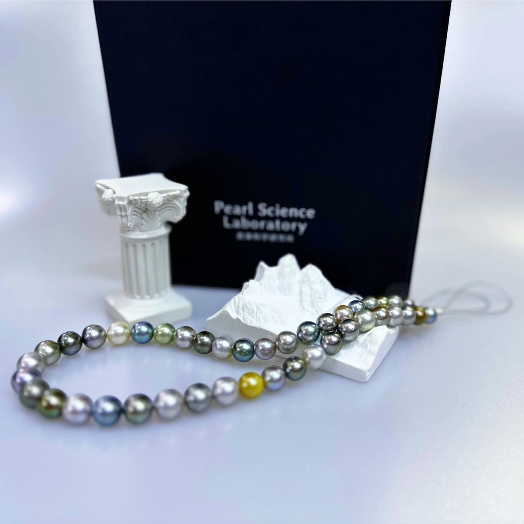 【老蚌头珠宝】真科研FA大溪地莫兰迪珍珠全珠链8-10+mm