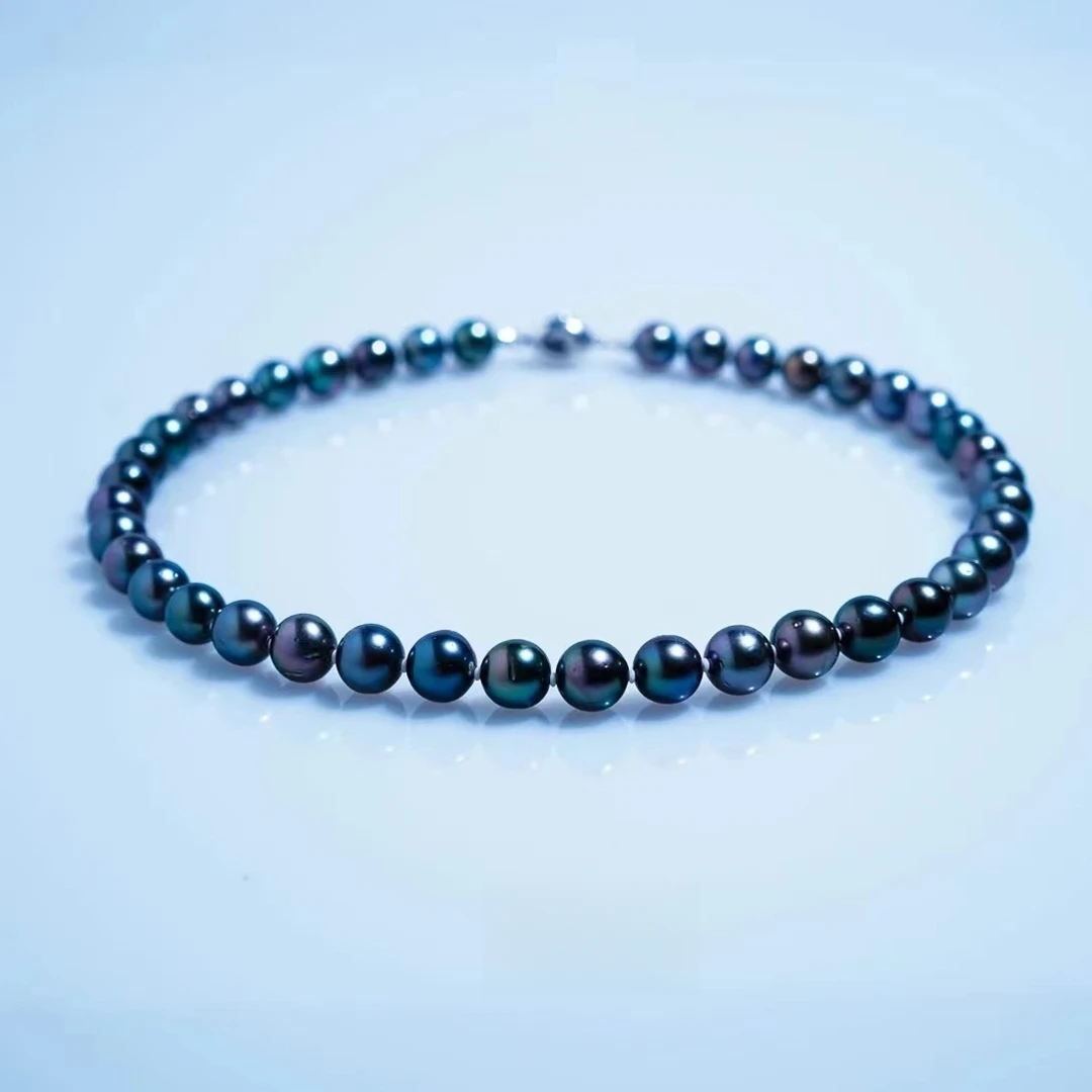【老蚌头珠宝】吉尔德大溪地黑珍珠颈饰8-11mm（天然珍珠多样性发货）