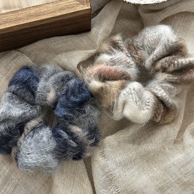 新款秋冬毛呢大肠发圈柔软温暖扎头发头绳可爱甜美发饰超大号发圈