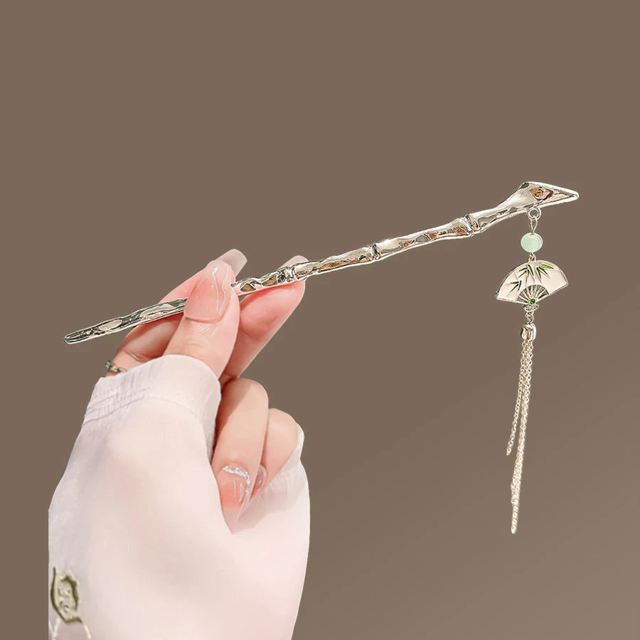 古风竹节流苏发簪中式头饰现代简约盘发步摇簪子时尚发钗汉服配饰