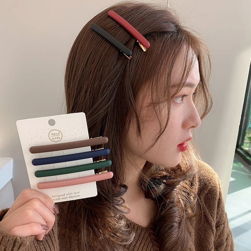 一字刘海边夹韩国前额侧边夹子头饰后脑勺发夹网红少女顶夹发卡