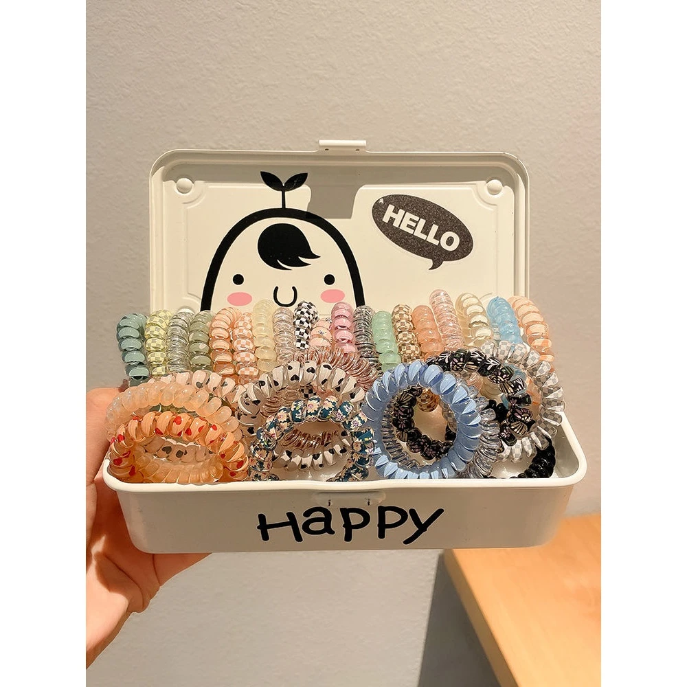 无痕电话线发圈高级感头绳不伤发橡皮筋女扎头高弹力马尾发绳头饰