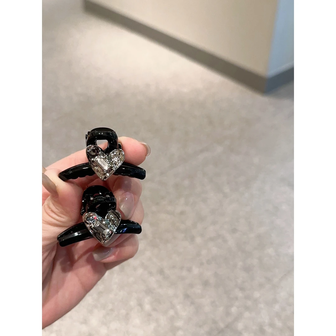 爱心方钻小号刘海夹~银色发抓扎头发发夹后脑勺盘发日韩甜美发饰