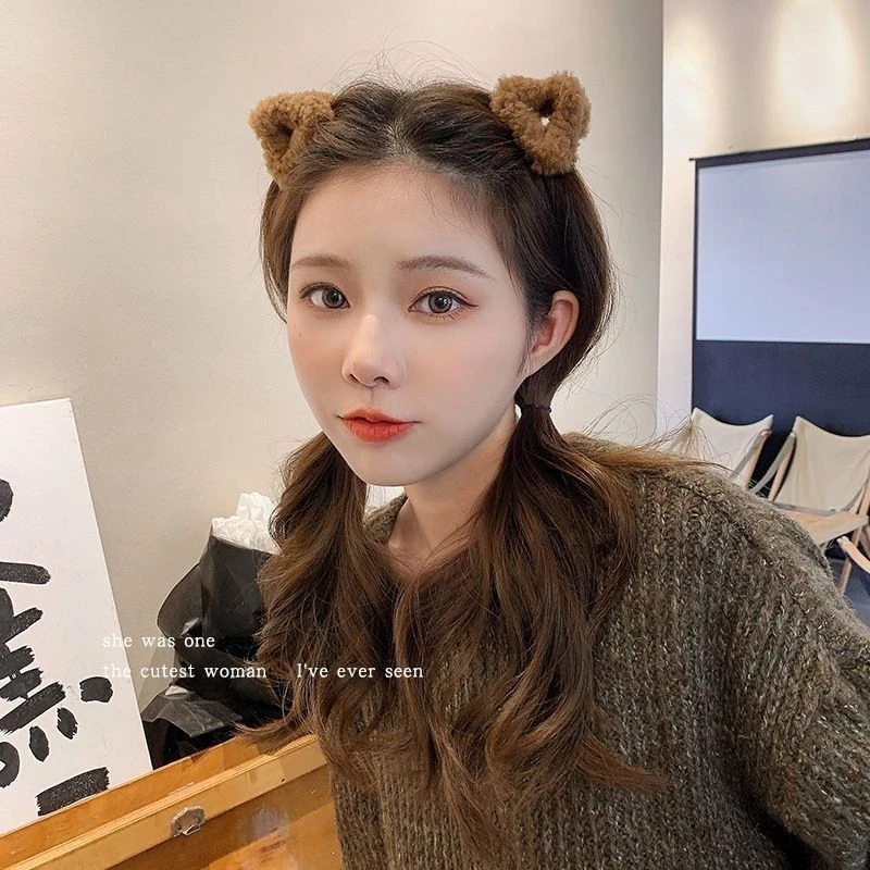 卡通风边夹抓夹毛绒绒千金风发夹头饰夹子秋冬气质发饰新中式网红