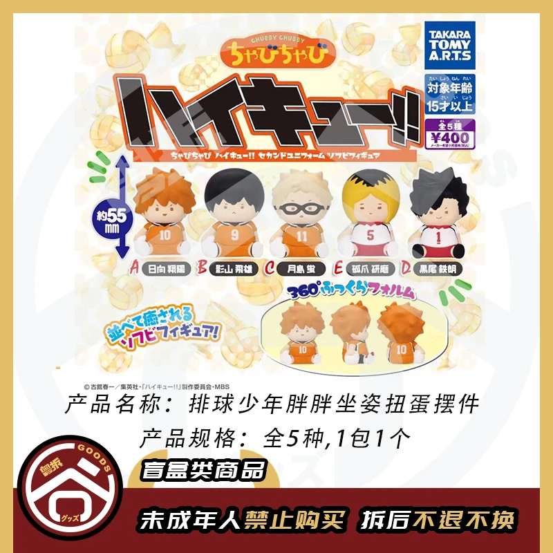胖胖坐姿扭蛋摆件排球少年公仔异色款 全5种 【明款可选】