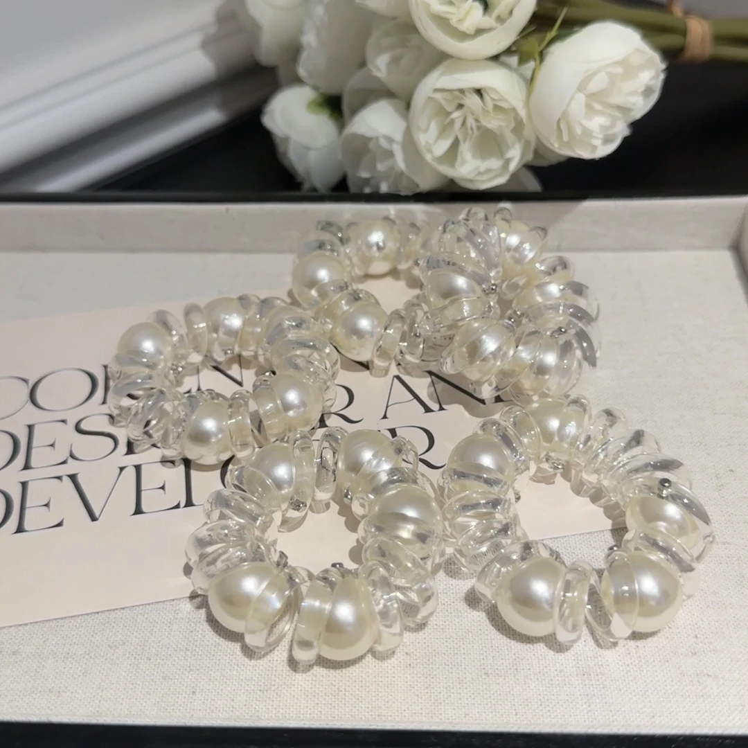 加粗珠珠电话线发圈网红爆款2023新款diy饰品弹力耐用百搭发绳