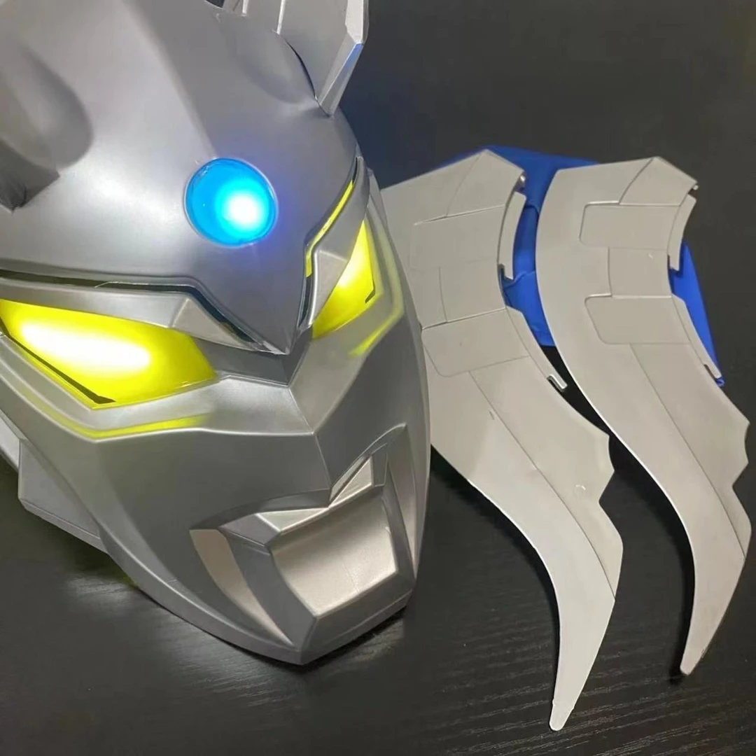 赛罗玩具头套头盔可穿戴超人发光面具儿童无毒全脸成人男孩触控$$