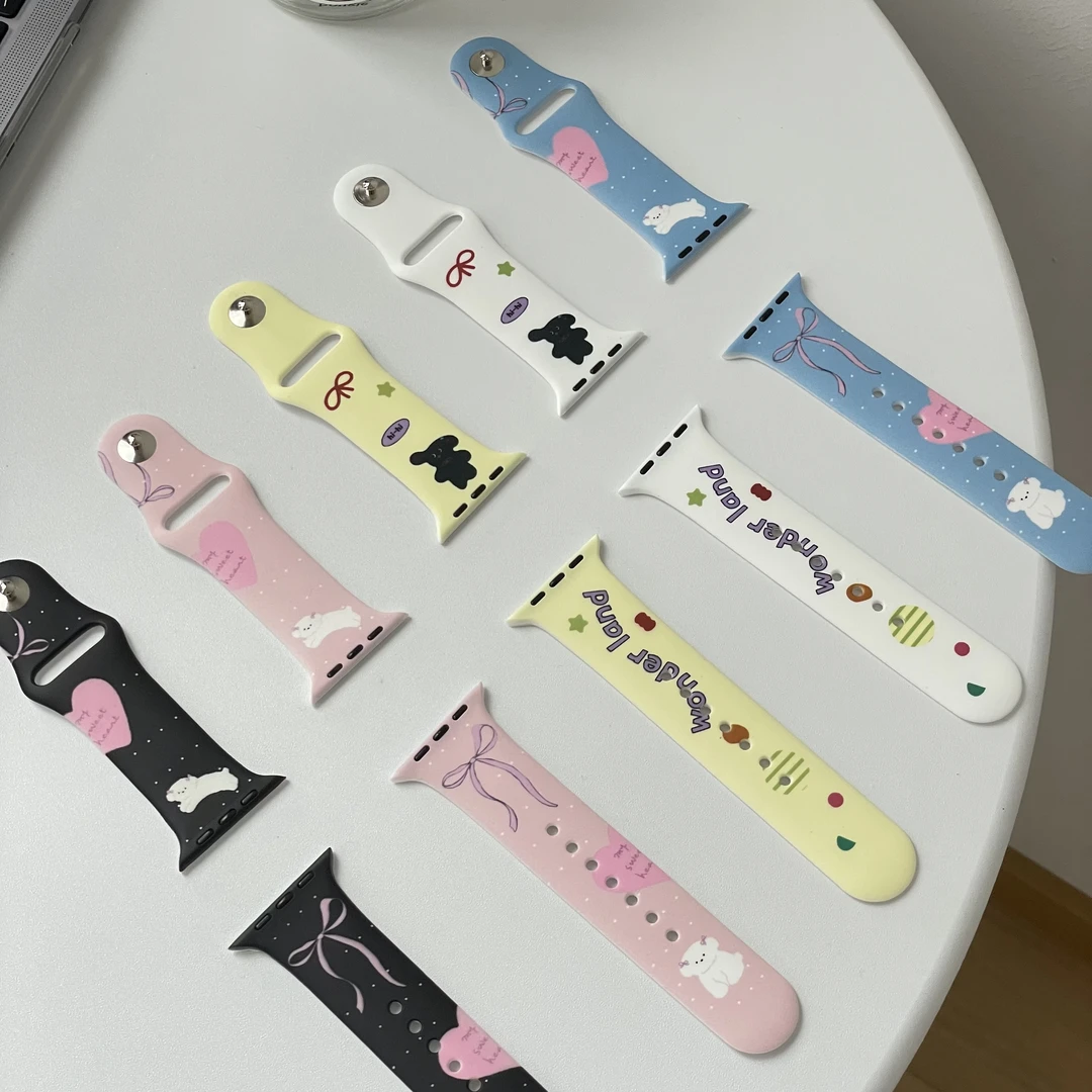 适用苹果Appleiwatch/S10/9/8SEultra手表可爱小狗亲肤硅胶手表带