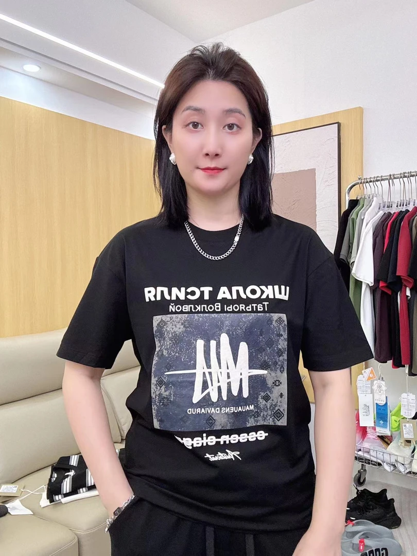 断码 男装男女同款律动莫兰迪潮流半袖T恤清凉圆领男士半袖9146#