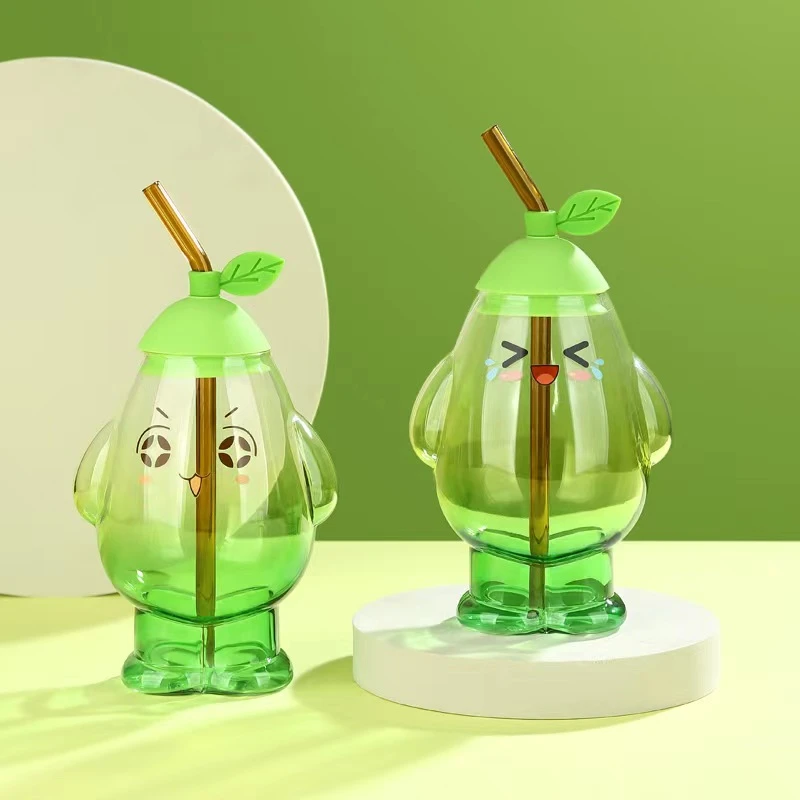 明尚德XG004梨子嘻嘻哈哈水杯情侣冷萃喝水杯鲸鱼防呛耐摔网红