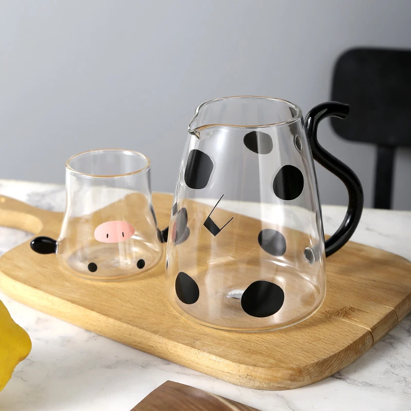 明尚德高硼硅玻璃牛年忘烦茶杯夏日好物精选卡通大容量喝水杯