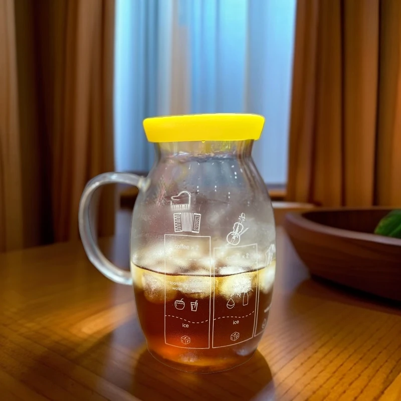 明尚德350ml牛奶杯家用过滤便携意式冷萃带盖手冲耐热可爱大容量