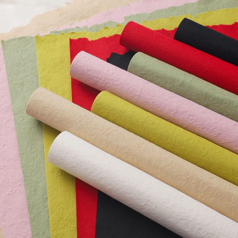 花屿手工手撕东巴纸进口鲜花包花纸花束包装艺术纸花艺包花材料