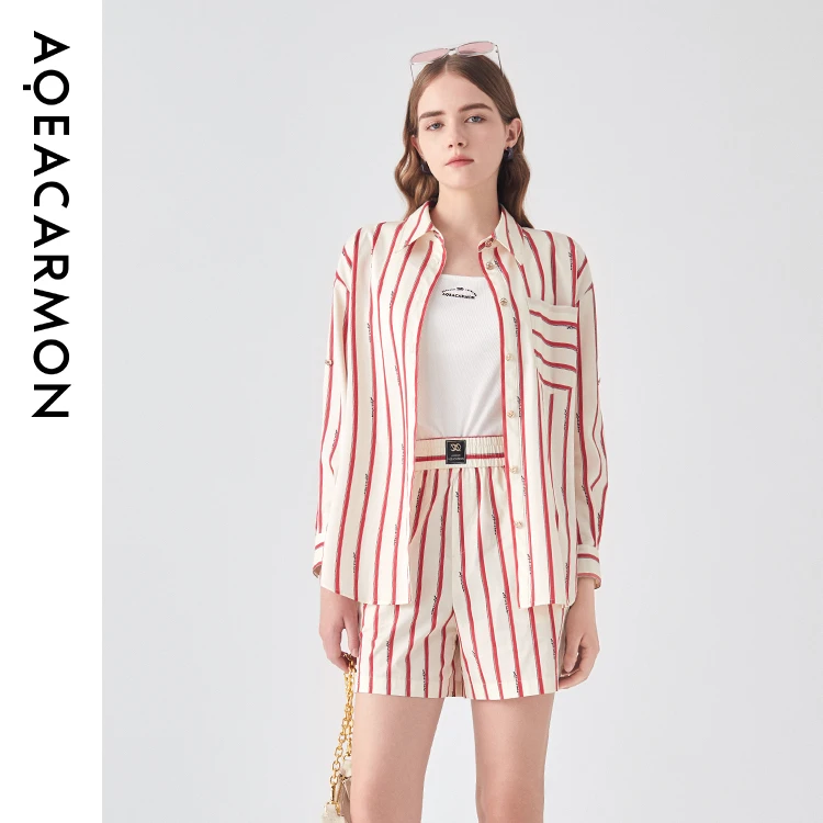 雅格上美 春季女士长袖衬衫 A24CF13J11