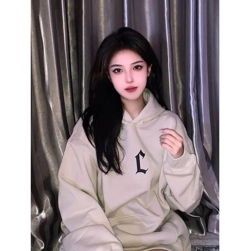 400g重磅卫衣男女同款秋季ootd穿搭美式字母连帽衫潮牌情侣装外套