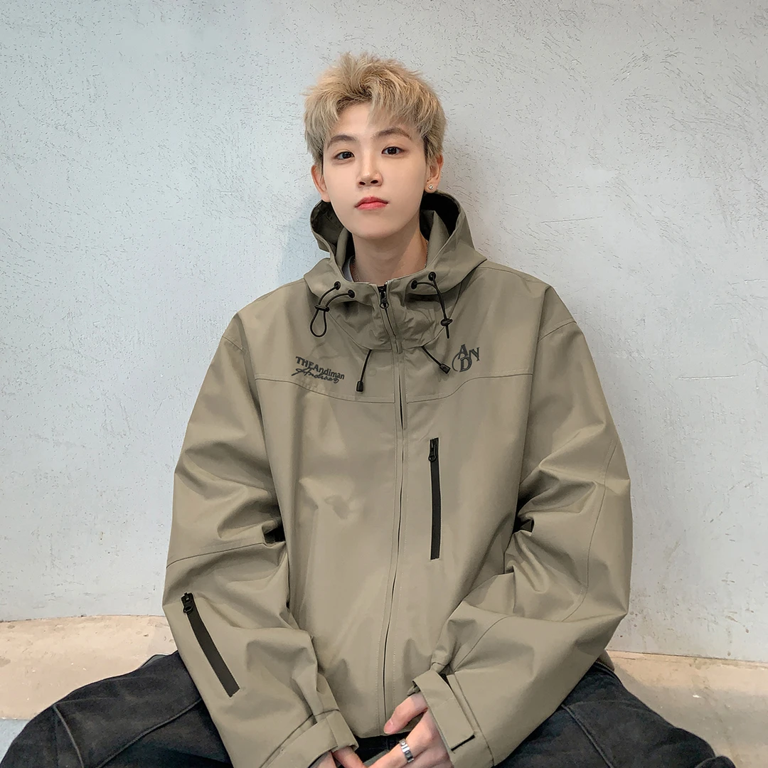 美式工装三防户外上衣外套男款春秋季宽松高级感潮牌连帽登山夹克